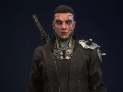 Sci-fi Mercenary Low-poly 3D model