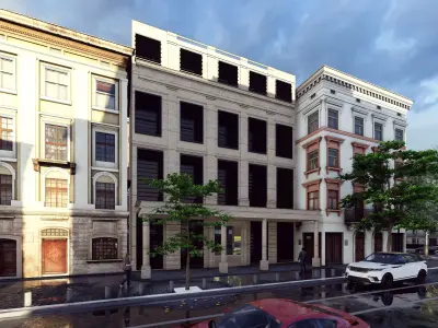 Classic stone facade-Building Classic Facade Element 3D model shop