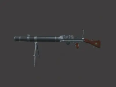 Lewis Gun Low-poly 3D model