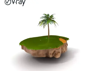 Tropical Island Oasis D Model Pack Low-poly 3D model