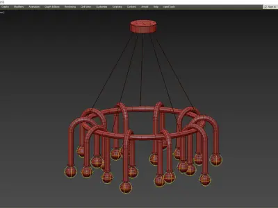 WHIT CHANDELIER Low-poly 3D model