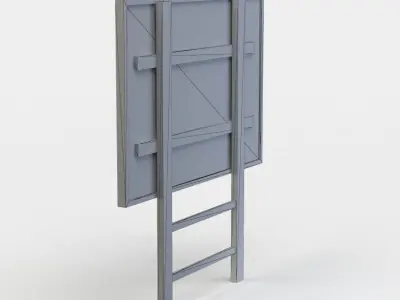 Poster abstract painting on wooden frame Low-poly 3D model