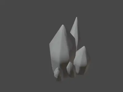 Pink crystal gem RPG style Low-poly 3D model