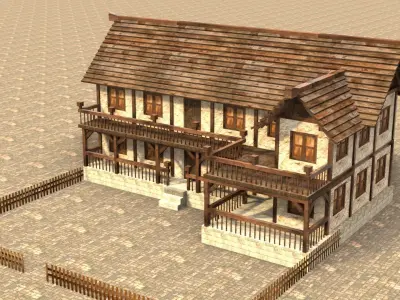 Medieval house fifteen 10 Low-poly 3D model