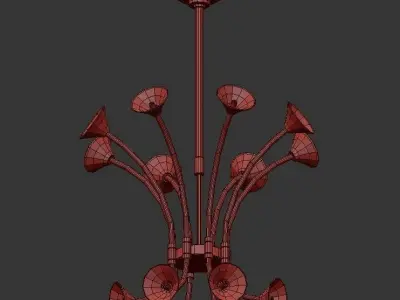 20xMAX chandelier with clear glass and metal 3D model