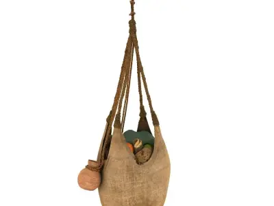The Bag basket hanging from hook 3D model