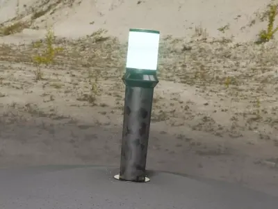 Galvanized Light-Column -21- Street-Light 9 Low-poly 3D model