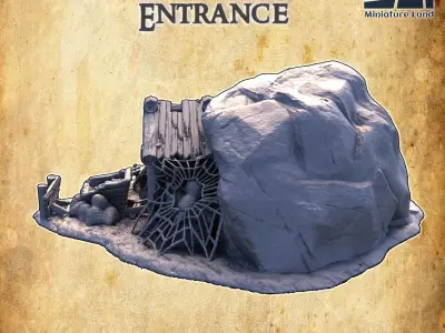 Infested Mine Entrance Tabletop Terrain 28MM 3D print model 3D print model
