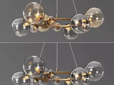Bubbles 9 light chandelier 3D model