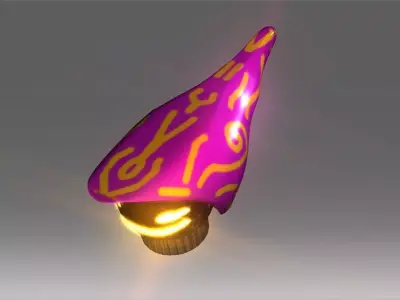 Wizard Cone Hat Helmet Space Ship Low-poly 3D model