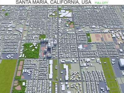 Santa Maria California USA 20km Low-poly 3D model