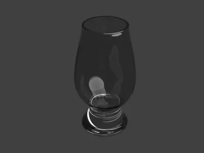 Classic Whiskey Tasting Glass Empty or Filled Free 3D model