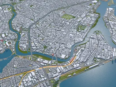Recife Brazil 30km Low-poly 3D model