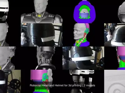 Robocop Head and Helmet for 3d printing 3D Model Pack