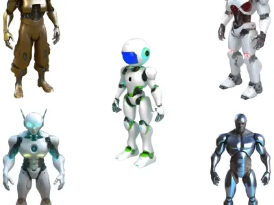 Sci-Fi Android Character Collection 3D print model