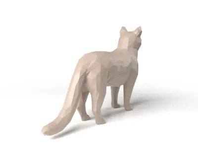 Cat Low Poligonal Low-poly 3D model