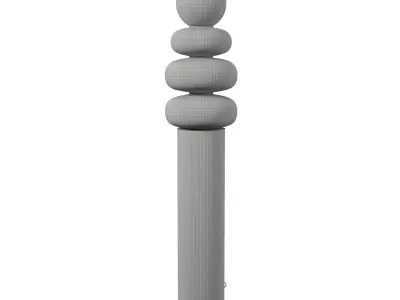 Contemporary Floor Lamp with Marble Base and Glass Totem 3D model