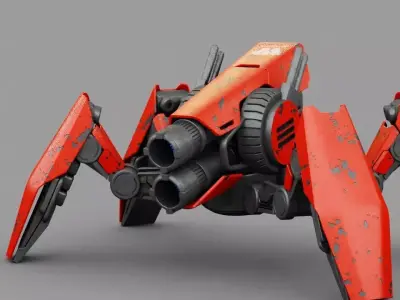 COMBAT DROID X2000  rigged character 3D model