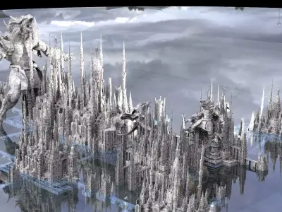 Temple of lycanthropy Architecture collection Kit bash 3D model