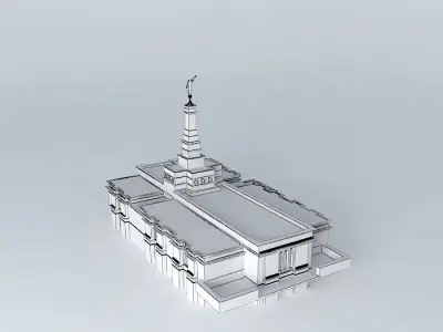 LDS. Temple Mormon, Merida, Yucatan, Mexico 92nd. operating. Free 3D model