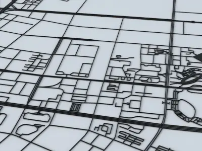 Harbin Road Network and Streets 3D model