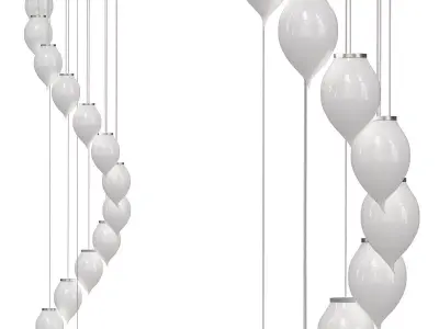 DELICE clock with balls hanging from it 3D model