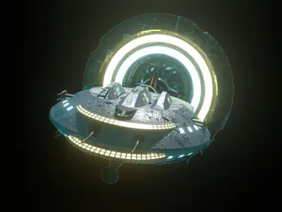 SCFI IMPERIAL Corvette Spaceship Low-poly  3D model