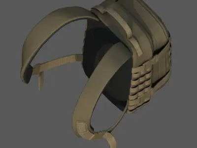 Backpack Camping Generic military baggage Color  Low-poly 3D model