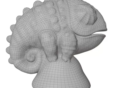 Stone Chameleon Statue Low-poly 3D model