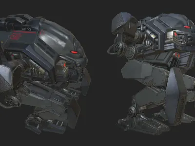 Heavy Mech Low-poly 3D model