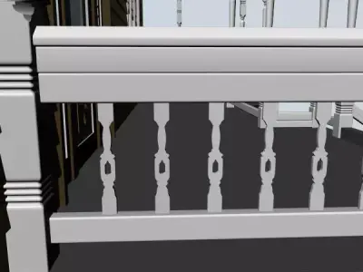 Baluster door handle 3D model