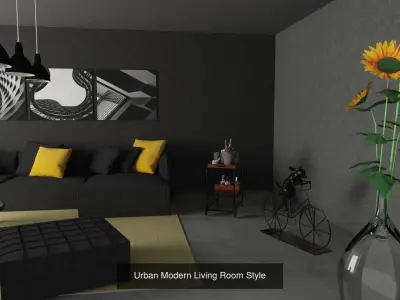 Three Living rooms  each has  different interior design style 3D Model Pack