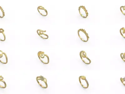 Light rings weighing 1 to 4 grams 1070 Rings 3D Model Pack