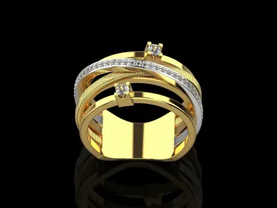 Ring with Diamonds N139  3D print model