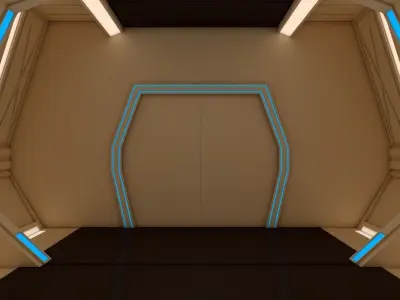Sci Fi Corridor Low-poly 3D model