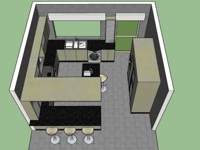 Kitchen design American style 3D model