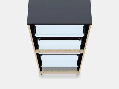 BISSA Shoe cabinet with 3 compartments 1 Low-poly 3D model