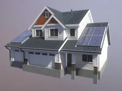 Modern Suburban House Collection Low-poly 3D model