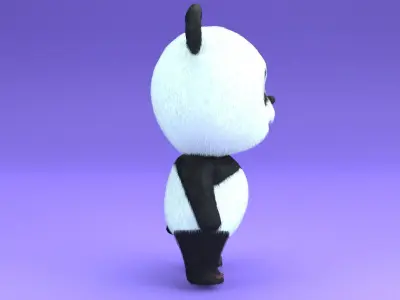 Stylized cartoon panda bear 3D model