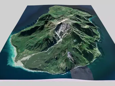 Makanrushi island Great Kuril Islands 3D model