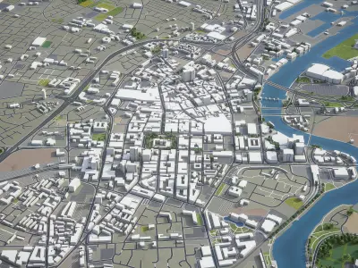 Belfast  Low-poly 3D model