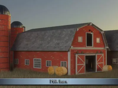 PBR Barn with insulation Low-poly 3D model