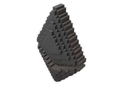 Voxel Ethereum v2 006 Low-poly 3D model