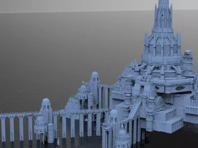 King Arthur Palace bridge Huge 1 3D model