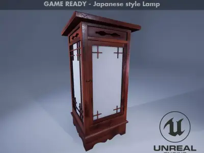 Japanese Lamp Low-poly 3D model