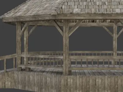 Gazebo - Game Rady - PBR Low-poly 3D model