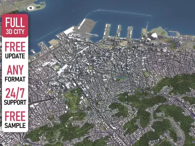 Dalian - 3D City Model Low-poly 3D model
