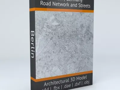 Berlin Road Network and Streets 3D model