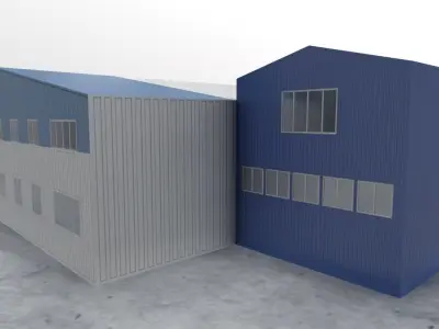 LQSA Hangar 2 Low-poly 3D model