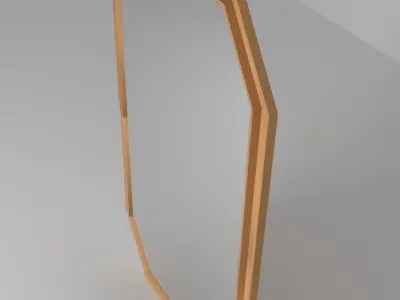 Simple wood mirror Low-poly 3D model
